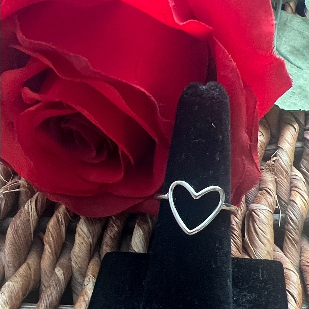 Silver Tone Heart Ring